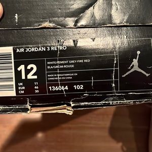 Air Jordan 3 Retro (2003) OG Box